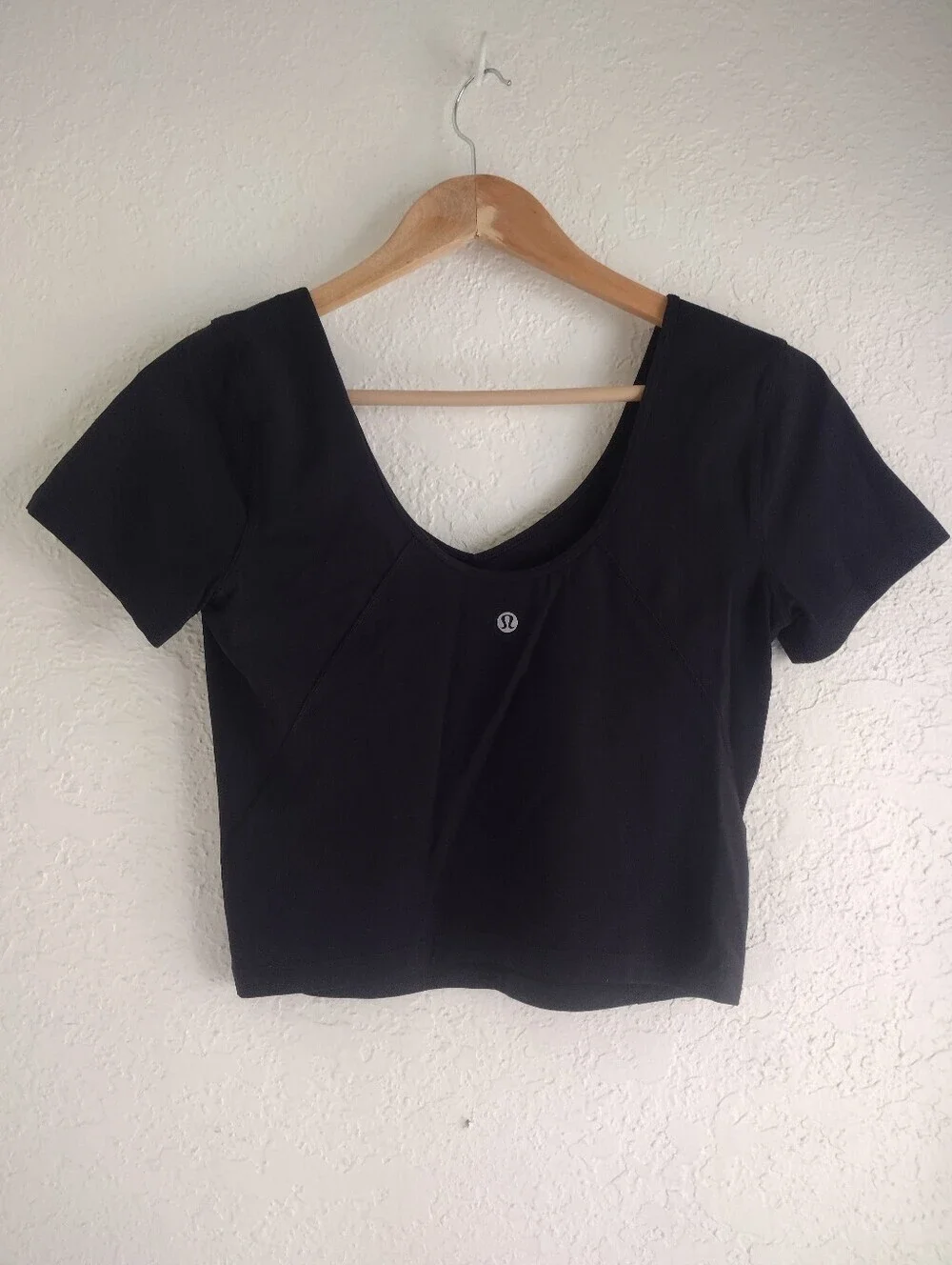 Lululemon Align™ V-Neck Short Sleeve Crop Top – Black | Buttery Soft Yoga Active